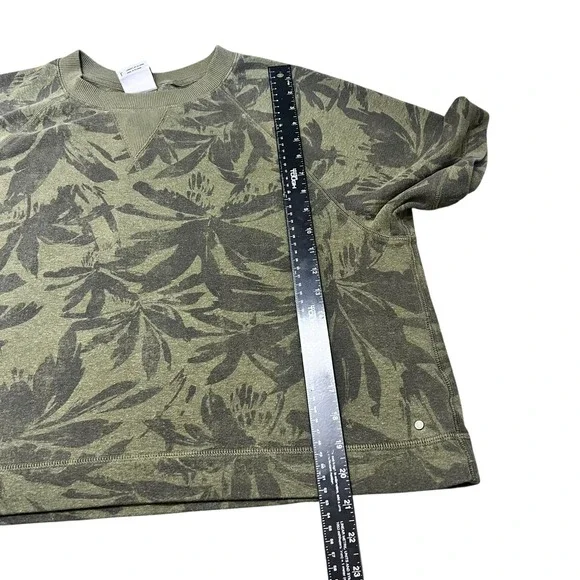 Prana Womens Green Tropical Leaf Print Hemp Blend Short Sleeve Sweatshirt Large - Picture 6 of 6